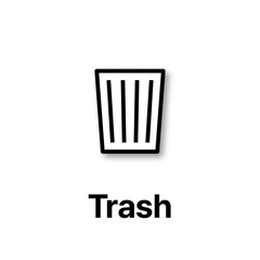 Simplified trashbin icon. Modern linear PNG icon for UI design. mail pictogram. email category symbol.