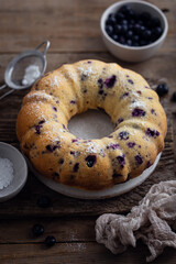 gâteau moelleux myrtille fait maison pour le goûter bundt cake