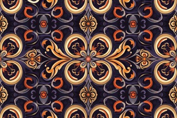 Fototapeta premium Intricate Floral Design in Vibrant Hues
