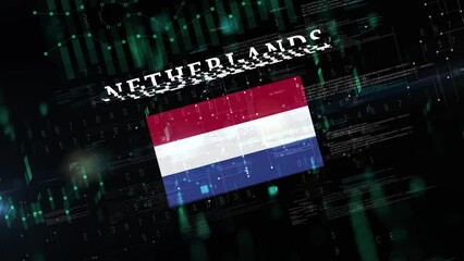 Netherlands with Digital flag Intro - Powered by Adobe