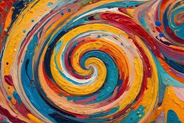 Dynamic Swirling Colors and Abstract Canvas Painting