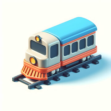 Train Icon with Copy Space   3D Flat Vector Image for Travel and Railway Themes