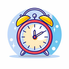 3D Flat Alarm Clock Icon with Ample Space for Text and Graphics Concept