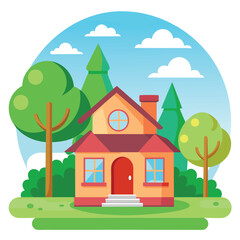 Naklejka premium A cute home looks wow