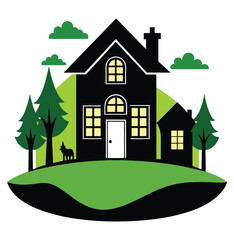 Naklejka premium A cute home looks good