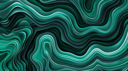 Fototapeta premium Abstract green waves pattern backdrop