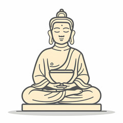 3D Flat Icon Buddha  Meditation Bowl for Spiritual Guides: Artistic Rendering with Copy Space for Meditation Practices  Mindfulness Promotions