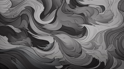 Obraz premium Elegant Grey Color Abstract Wave Design with a Dark Swiss Background for Versatile Graphic Applications. Sophisticated Grey Abstract Art Featuring Wave Patterns on a Dark Swiss Background for Graphic