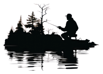 PNG Fishing silhouette outdoors adult.