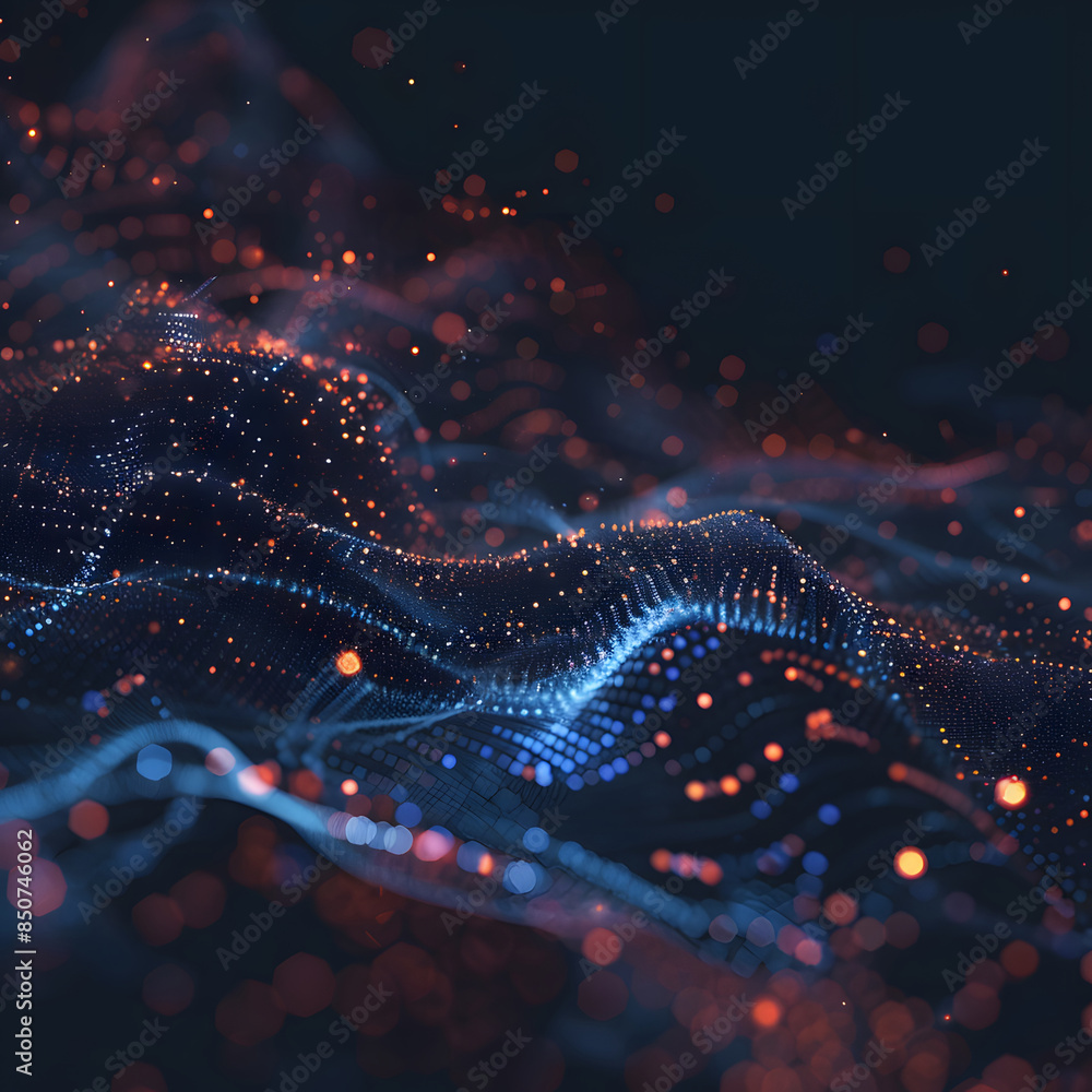 Poster abstract technology particles mesh background design