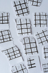 torn paper grids with numbers