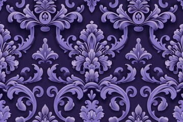 Fototapeta premium Purple Floral Damask Pattern