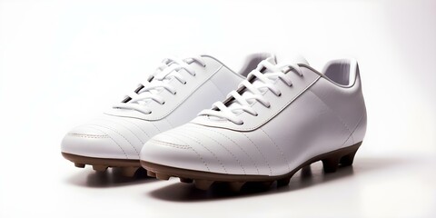 Minimalistic White Soccer Shoe on a White Background. Concept Minimalism, Soccer Shoe, White Background
