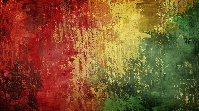 Celebration Background Canvas Grunge Texture Red Yellow Green Paint Color.