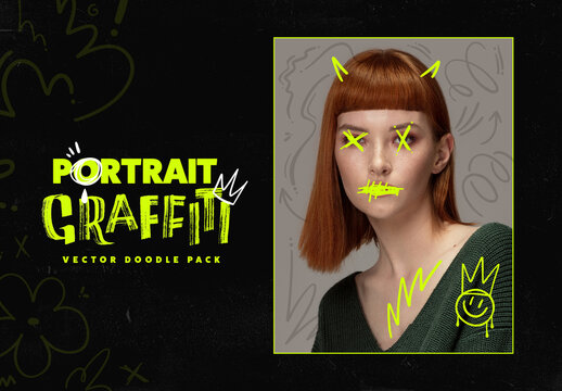 Set of Portrait Graffiti Elements