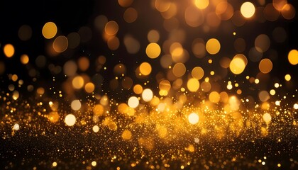 Yellow particles abstract bokeh background