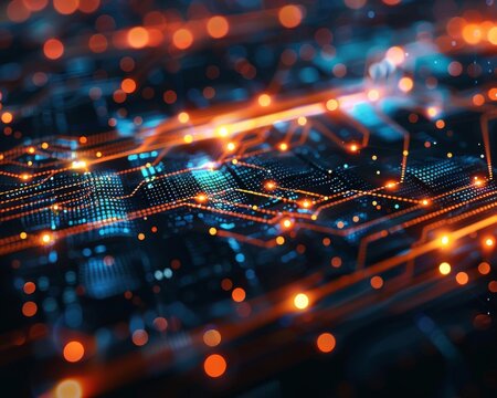 Illustration of a quantum computing matrix visualizing the future of ultrafast computing