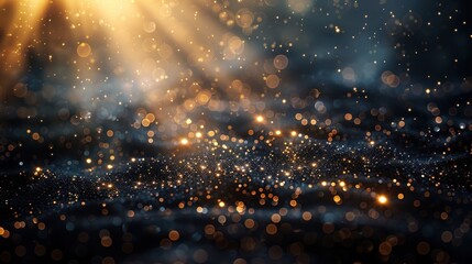 Fototapeta premium Abstract Golden Sparkles on a Dark Background
