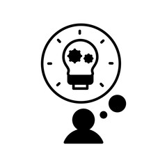 Lamp idea icon or logo illustration outline black style