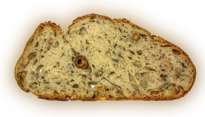 Tranche de pain aux noisettes 