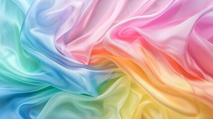 Obraz premium Abstract silk fabric image with light pastel pastel colors in an ombre gradient