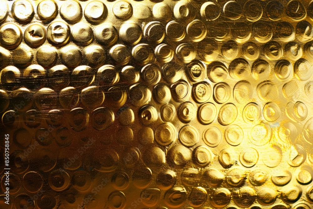 Poster Golden Texture with Circular Patterns