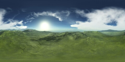 HDRI, environment map , Round panorama, spherical panorama, equidistant projection, land under heaven
3d rendering