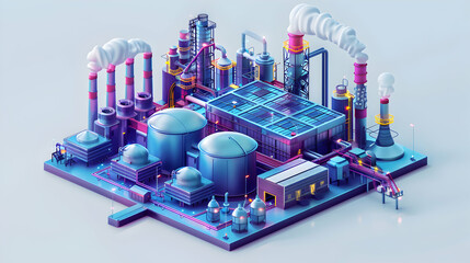 Abstract 3D Flat Icon: Glossy Production Grid in Cartoon Style   Innovative Digital Art Representing Structured Production Technology