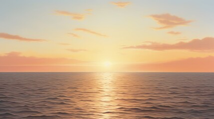 Obraz premium Beautiful ocean sunset with colorful sky and calm waters, perfect for travel and nature themes. Relaxing and peaceful seascape scenery.
