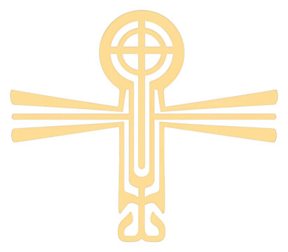 PNG Hieroglyphic ankh symbol cross gold.