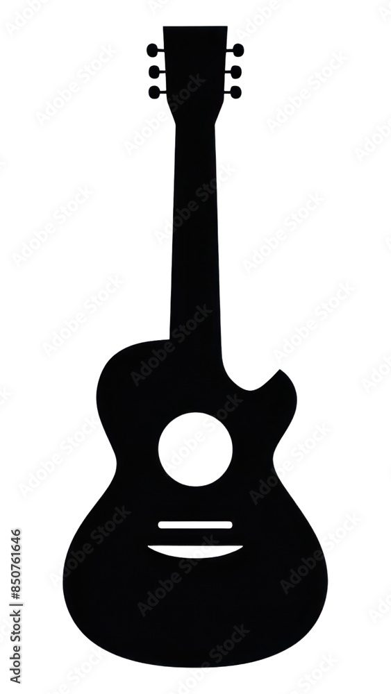 Poster PNG Guitar logo icon silhouette white background performance.