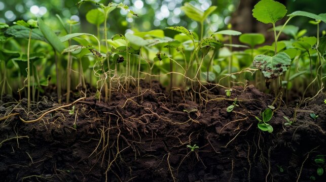 Rewritten Title: Microbial Processes and Nutrient Cycles in Bioactive Soil: Accurate Visual Representation