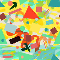 Retro vintage 80s or 90s fashion style abstract seamless pattern background. Good for textile fabric design, wrapping paper and website wallpapers. Vector illustration.