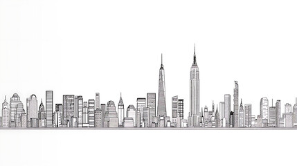 Fototapeta premium skyscraper line art, wallpaper, the beauty of the lines of buildings in the middle of the city