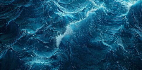 Top view of ocean waves. Abstract dark wave pattern for design, banner or cover. Artistic background with waves in the style of underwater. Minimalist wallpaper.