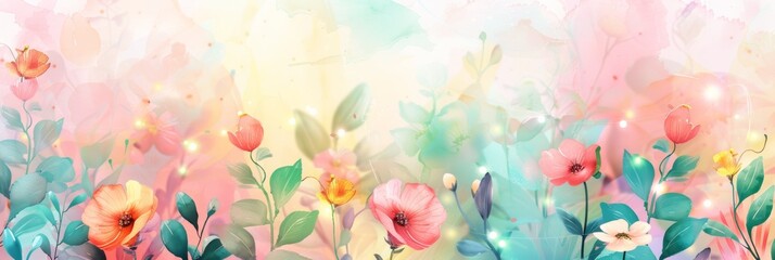 Pastel Watercolor Floral Garden