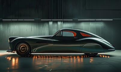 Obraz premium Cinematic Curves Modern Cars Strike a Pose in Studio Brilliance