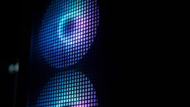 The front panel of the gaming computer has bright multi-colored RGB LED backlighting. Computer equipment.