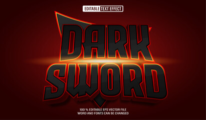 Editable 3d text style effect - Dark Sword text effect Template