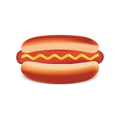 Web Fast food . 3D realistic vector art of hot dogs