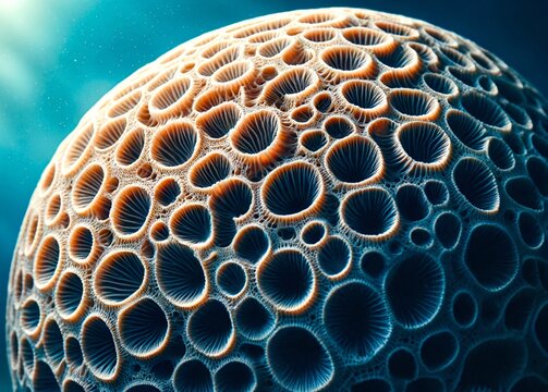 Close-up of coral with numerous small holes, evoking Trypophobia