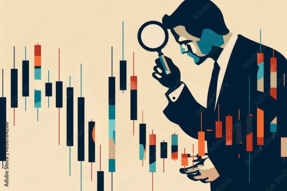 Poster trader who uses technical analysis to analyze stock market or crypto currency data movement, trader 