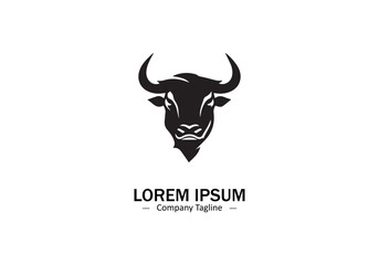 Strong bull icon logo. Vector illustration.