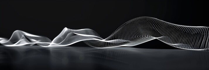 3D Rendered White Line Graph Wave