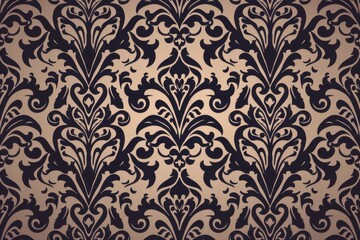 Fototapeta premium Elegant Black and Beige Damask Pattern