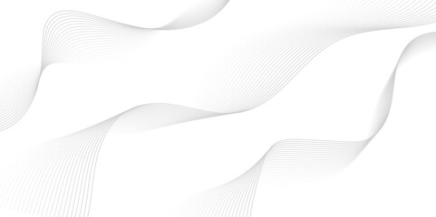 Gray and white abstract background with flowing particles. Digital future technology concept. Abstract gray paper wave background and abstract gradient and gray wave curve lines.	