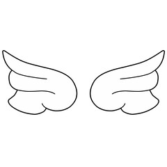 Cute Angel Wing, hand drawn vector ilustration