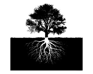 A vector silhouette tree icon