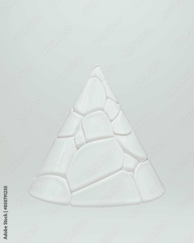 Poster white cone soft rounded fragments sections modern abstract background 3d illustration render digital