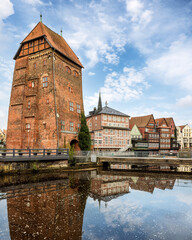 Beautiful view of the famous The Stint Market in Lüneburg